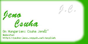 jeno csuha business card